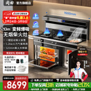 冈田（日本）集成灶柴火灶家用自建房烧木柴消毒柜蒸烤一体灶无烟新型农村柴火一体集成灶别墅大锅土灶 【1.5米】蒸烤一体-双燃气灶-柴 液化气20Y