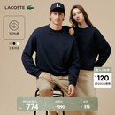 LACOSTE法国鳄鱼男女同款25秋冬新款百搭宽松落肩长袖圆领卫衣|SH7745 166/藏青色 L