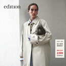 edition风衣外套女秋季新款衬衫领长款休闲风衣外套EBE3TRC008 K01矿灰色 XS