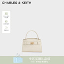 CHARLES&KEITH鳄鱼纹凯莉包手提斜挎婚包包女包生日女神节礼物CK2-50270880-1 Ivory象牙色 S