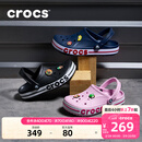 卡骆驰（CROCS）洞洞鞋贝雅卡骆班轻便耐磨一脚蹬休闲鞋|205089 黑色/白色-066 41 /42(260mm)