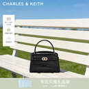 CHARLES&KEITH鳄鱼纹凯莉包手提斜挎婚包包女包生日女神节礼物CK2-50270880-1 Black黑色 S