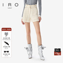 IRO NIGHT 小香风短裤高腰直筒含腰带金丝混纺法式轻奢25秋季新款 香槟杏 M
