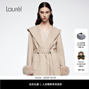 Laurèl【鄂尔多斯山羊绒】新款连帽宽松短款大衣LWL364D05500 浅驼色 M
