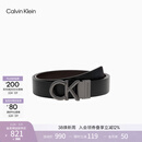 Calvin KleinJeans男士商务绅士风休闲双面用ck字母金属扣腰带皮带节日礼物