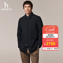 哈吉斯（HAZZYS）男装 春秋款外套【可拆卸内胆】通勤翻领风衣男ASWZH0BCH08 藏青色NV M （170/92A 46）