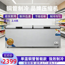立衍商用大容量卧式冰柜低温冷冻柜超市食品冷藏柜节能电子冷柜雪糕卧式冰箱展示柜 1788单温铜管智能温控2.4米长双压缩机