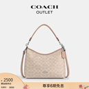 蔻驰（COACH）奥莱女士女包经典标志LAUREL 31号流浪包单肩包斜挎包腋下包礼物 SV/沙黄色/灰褐色