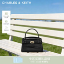 CHARLES&KEITH鳄鱼纹凯莉包手提斜挎婚包包女包生日女神节礼物CK2-50270880-1 Black黑色 S