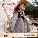 EP雅莹女装 宽松立领字母印花直身休闲户外外套 商场同款1306A 咖啡色 L
