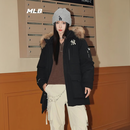MLB羽绒服男女鹅绒明星同款工装中长款3ADJB0656-50BKS黑色 S