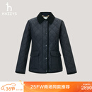 哈吉斯哈吉斯女装 2025秋季新款女士灯芯绒领菱形格棉服女ASSSU0CCU21 藏青色NV M (160/84A 38)