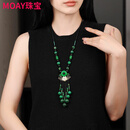 MOAY复古干青毛衣链挂件长款玛瑙毛衣项链民族风大气吊坠配饰女 链周长80cm长短可调节(礼盒包装)