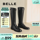 百丽孙千沈月同款双子星骑士靴女冬商场长筒靴B9V1DDG5 黑色-单里 38