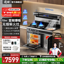 冈田（日本）集成灶柴火灶家用自建房烧木柴消毒柜蒸烤一体灶无烟新型农村柴火一体集成灶别墅大锅土灶 【1.2米】蒸烤一体-双燃气灶-柴 液化气20Y