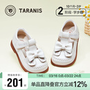 泰兰尼斯春季女童小皮鞋宝宝软底学步鞋儿童公主鞋 24码