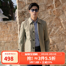 雅戈尔（YOUNGOR）风衣男翻领单风衣锦纶耐穿舒适透气男士上衣外套 卡其 L 175/96A