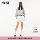 DZZIT地素短裤2026春季新款甜酷风卷边设计棉质收褶A字裤子女3K1QB021B 白色 XS