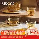 康宁（VISIONS）晶炫螺纹高硼硅玻璃餐具套装12件碗碟套装4-6人微波炉可用