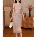 温诗欧喜婆婆婚宴装妈妈礼服夏季新款气质减龄年轻平时可穿粉色连衣裙女 玫瑰粉【女神范气质洋气时髦女装妈妈减龄遮肉显瘦大码 XL(建议110-120斤)