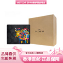 蔻驰（COACH）520礼物马年定制包3IN1Wallet短款对折式带可抽离卡夹钱包男款 黑色 礼盒装(基础装黄色专柜礼盒)