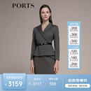 PORTS宝姿女装秋冬新款长袖中长连衣裙LM9N031NCF020 黑色格子 S (4)