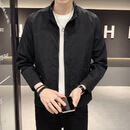 2026男士秋季新款宽松休闲外套韩版潮牌显瘦百搭夹克衫上衣男装 黑色 XL 【建议体重120-135斤】