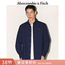 Abercrombie & Fitch【李现同款】小麋鹿图案美式牛津长袖衬衫25秋冬男装125-5224 海军蓝 M (180/100A)