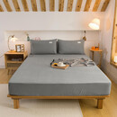 南极人（NanJiren） 家纺床笠单件纯棉床单床罩可以配全棉多件套防滑床单加厚加高薄款床垫保护套 全棉水洗棉-冷灰 床笠1.5X2.0米高25cm