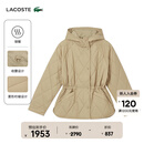 LACOSTE法国鳄鱼女装25秋冬新款菱形绗缝连帽棉服外套|BF2493 02S/奶咖色 M 38