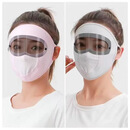 【到手2个】新款冰丝防晒面罩高尔夫冰丝感透气防晒全方位护眼角 【到手2个】粉色+灰色