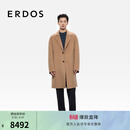 ERDOS【秀场同系列】男装纯骆驼绒年秋冬单排扣西服领中长款毛呢大衣 无染驼绒色 M 170/92A