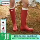 HUNTER雨靴户外露营女鞋惠灵顿经典英伦防水防滑骑士靴女长筒女靴高筒靴 哑光军红色/MLR 39