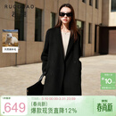 三彩【100绵羊毛】大码女装2025冬季长款双面呢大衣外套胖MM