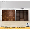 南啵丸北美黑胡桃木对开门衣柜可定制家用小户型免拉手落地衣柜 北美全黑胡桃木(长2.7米 高2.4米 六门)