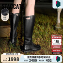 思加图冬季蝴蝶骑士长靴骑士靴女EIF04DG5 优雅黑 37