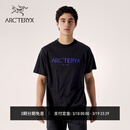 ARC'TERYX始祖鸟 KRAGG SL COTTON SKY PILOT SS1 SS  男子 棉质短袖T恤 BLACK / FLUIDITY/黑色/水波蓝 M