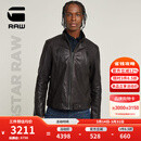 G-STAR RAW年春季男士皮衣外套美式机车全粒羊皮柔软舒适夹克D26109 黑色 M