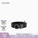 Calvin KleinJeans男士真皮商务休闲ck双面金属字母带头牛皮革腰带皮带礼物