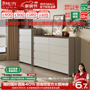 凯萨罗列  KSALOY五斗八斗柜实木柜意式极简卧室客厅轻奢床尾靠墙储物柜高端收纳柜 五斗柜+1.6米八斗柜【卡其灰色】 【FAS级环保+不沾指纹烤漆】