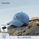 Calvin KleinJeans情侣ck刺绣潮流复古棉质弯檐牛仔棒球帽 458-牛仔蓝 均码 OS