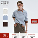 Teenie Weenie小熊女装卫衣春装宽松日常休闲基础圆领长袖内搭上衣 蓝色 S