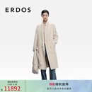 ERDOS【秀场同系列】25秋冬翻领双排牛角扣羊绒大衣外套女毛呢大衣 香草白 M 165/84A