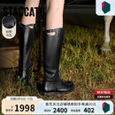 思加图冬季蝴蝶骑士长靴骑士靴女EIF04DG5 优雅黑 37