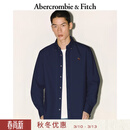 Abercrombie & Fitch【李现同款】小麋鹿图案美式牛津长袖衬衫25秋冬男装125-5224 海军蓝 M (180/100A)