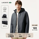 LACOSTE法国鳄鱼男装25秋冬新款简约厚款连帽棉服外套|BH2552 050/深灰色 M 50