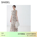 SNIDEL连衣裙女26春夏新品优雅荷叶边小飞袖碎花茶歇SWFO261069 米色 M