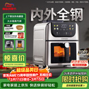 西屋（Westinghouse）新品内外腔不锈钢空气炸锅无刷电机双热源免翻面蒸烤嫩炸6L大容量多功能可视化 WKZ60H10 Ultra