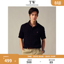 Teenie Weenie Men小熊男装春夏新款短袖男复古老钱风休闲百搭绞花针织毛衫上衣 藏青 L