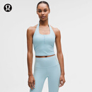 lululemon丨Ribbed Nulu 女士罗纹亨利领挂脖运动背心 B/C LW1FXDS 泡沫云蓝 S /6